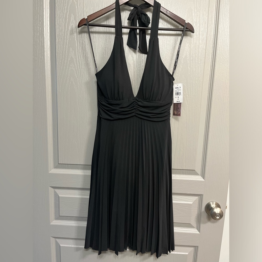 Black halter top style dress size small